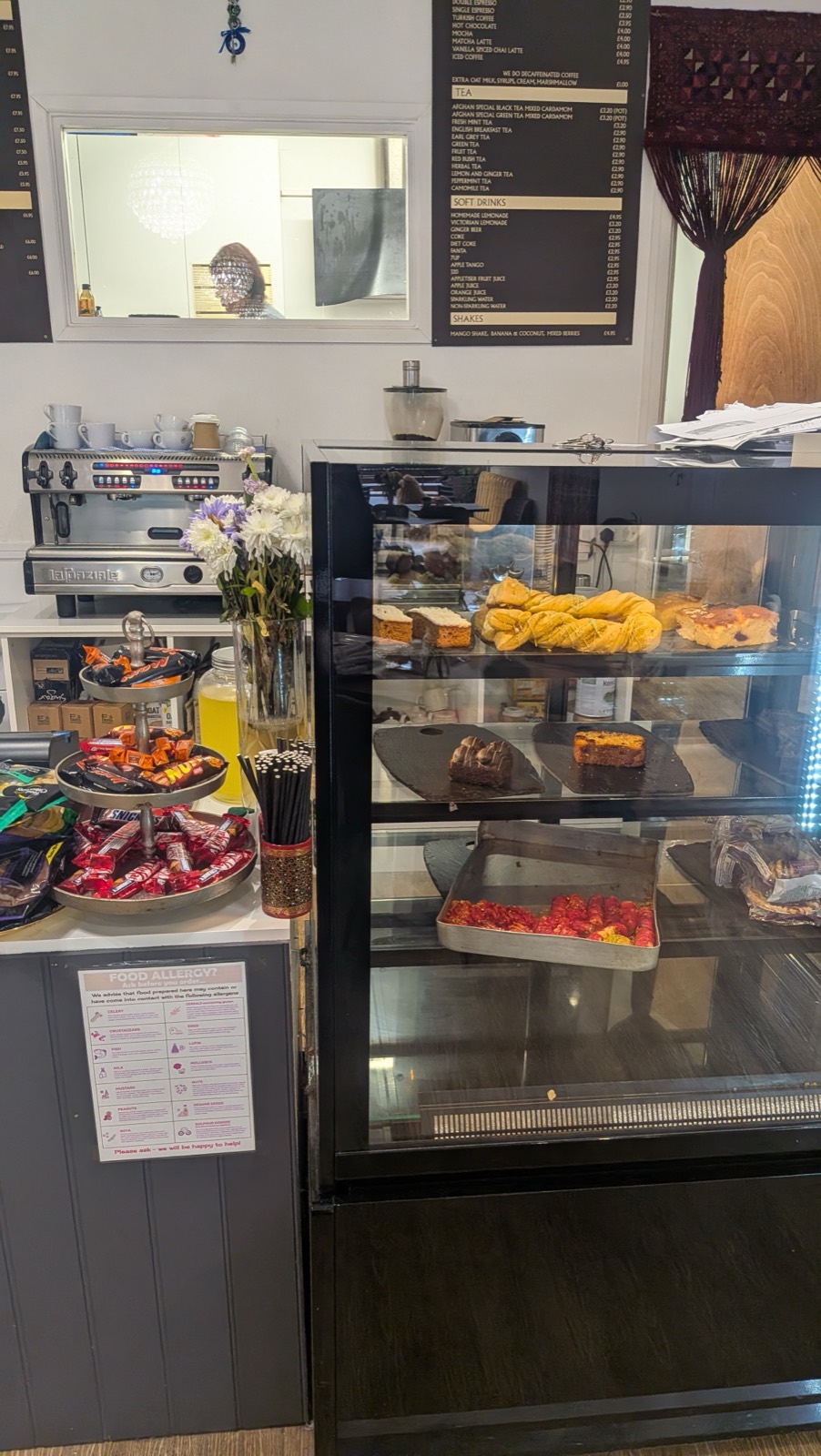 Fresh cakes at the counter