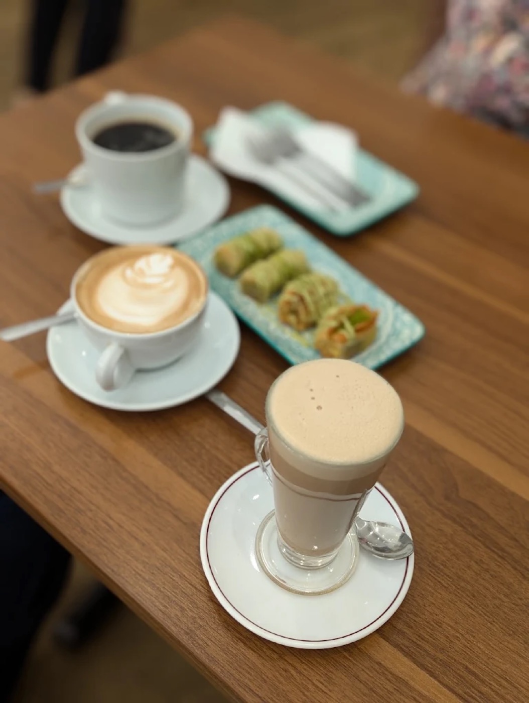 Coffees and baklava at Kessa